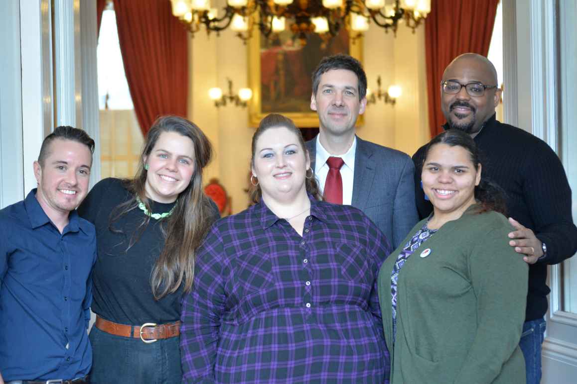 A group of Smart Justice Vermont advocates at the State house